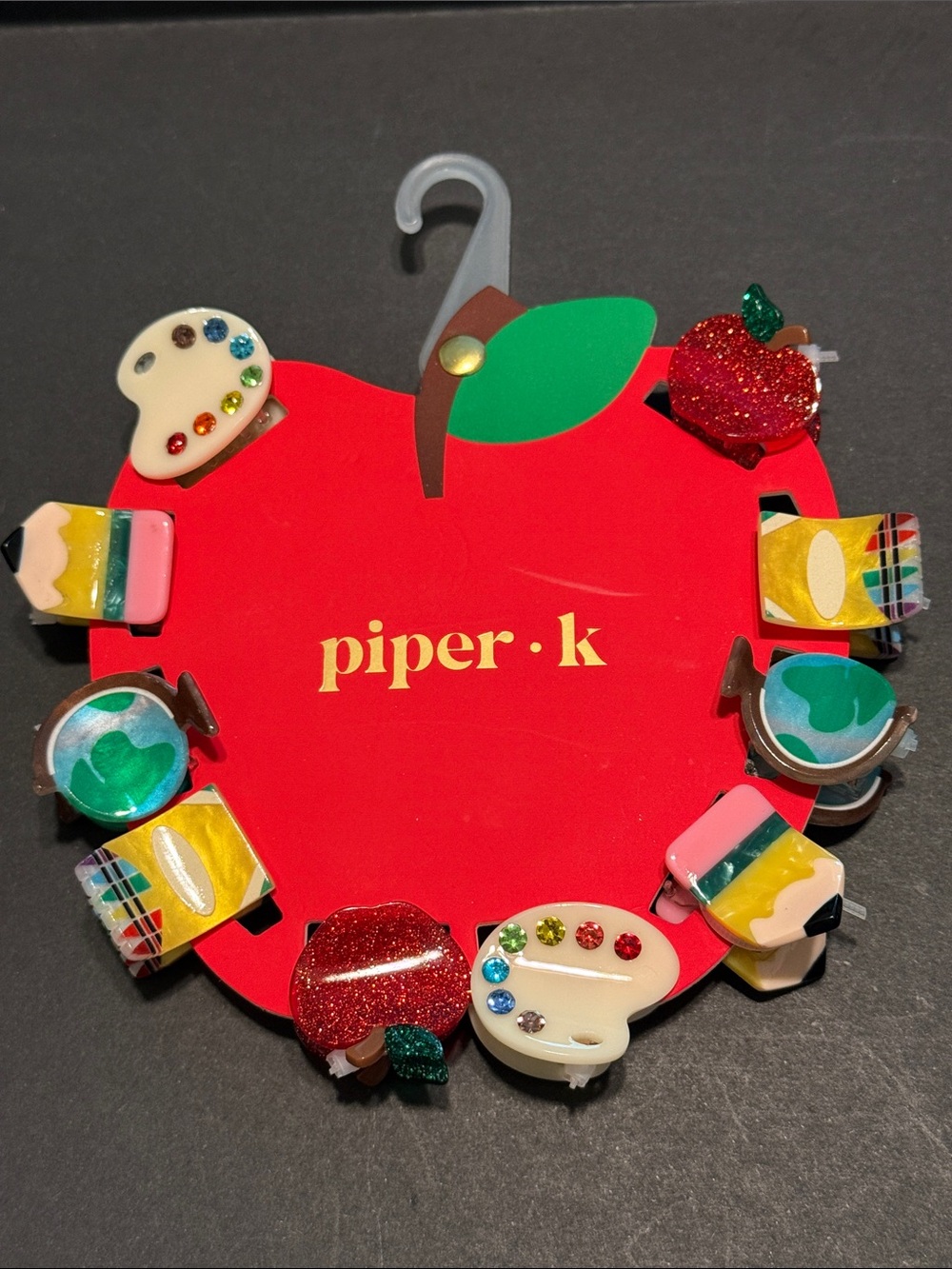 Piper K School-Themed Assorted Small Hair Clips Set of 10 (5 designs, 2 of each)